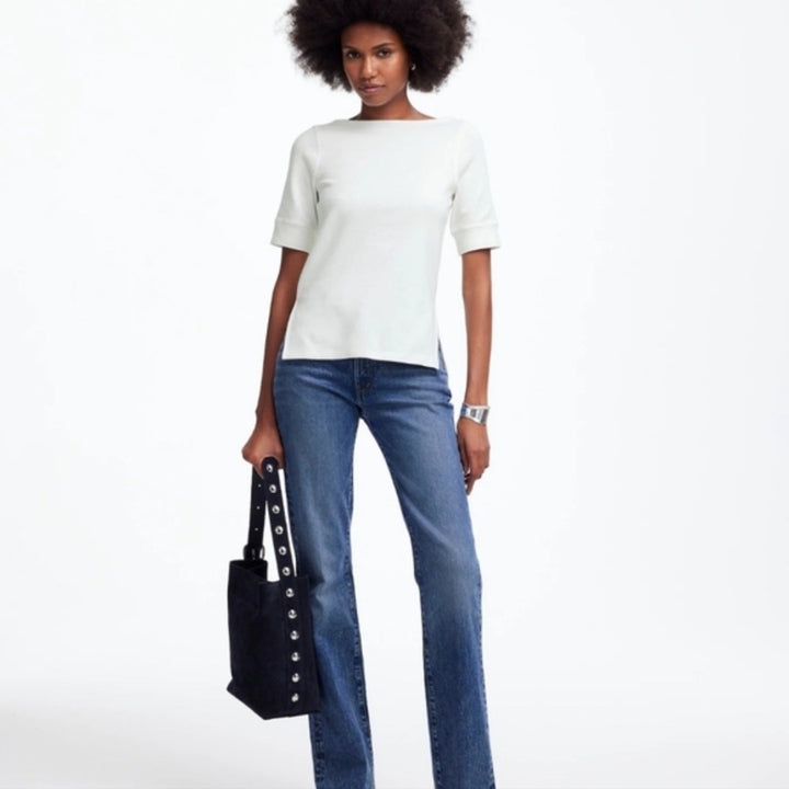 Madewell Elbow-Sleeve Boatneck Tee Size S