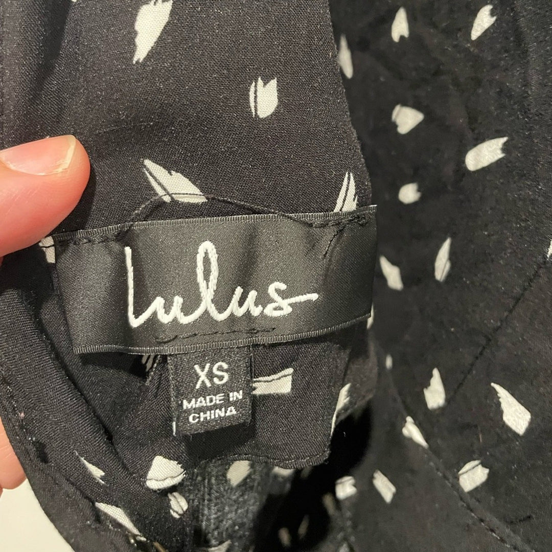 Lulus In Demand Black and White Print Sleeveless Wide-Leg Jumpsuit Size XS