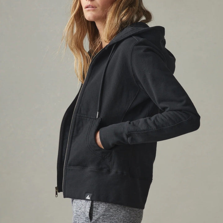 American Giant Full Zip Hoodie Black Cotton Sweatshirt Fleece Lined Size S