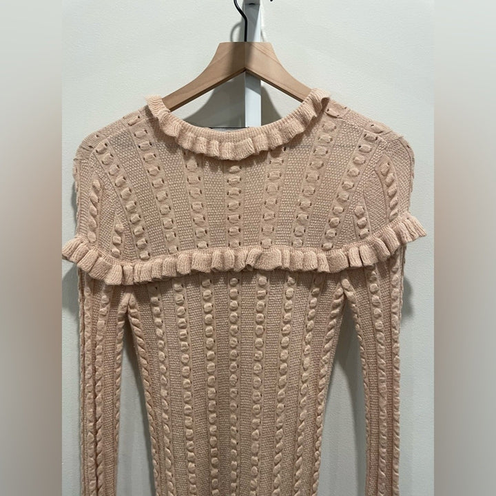 Slate & Willow Blush Ruffle Sweater Size XS