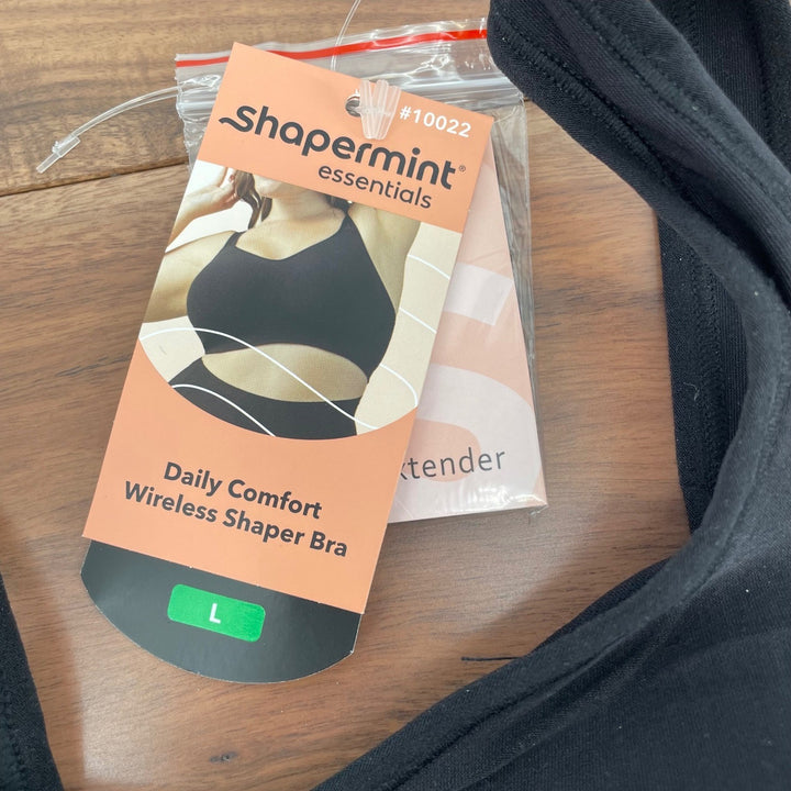 Shapermint Essentials Black Daily Comfort Wireless Shaper Bra Size L