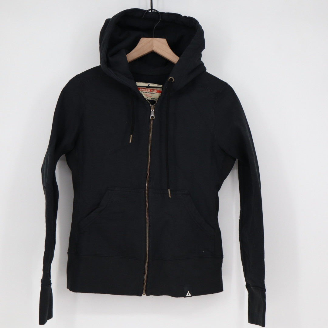 AMERICAN GIANT Black Full Zip Hoodie Sweatshirt Women's Size S Made in USA
