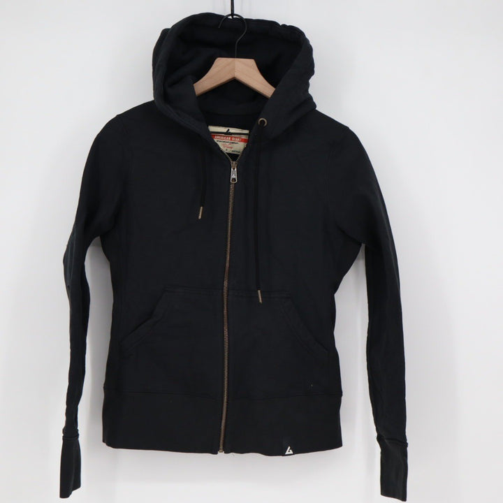 AMERICAN GIANT Black Full Zip Hoodie Sweatshirt Women's Size S Made in USA