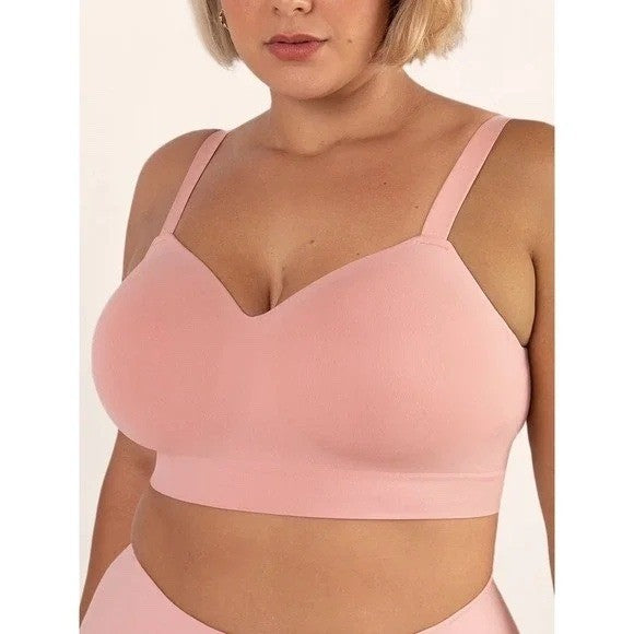 Truekind Supportive Comfort Wireless Shaping Bra Rose Clay Large