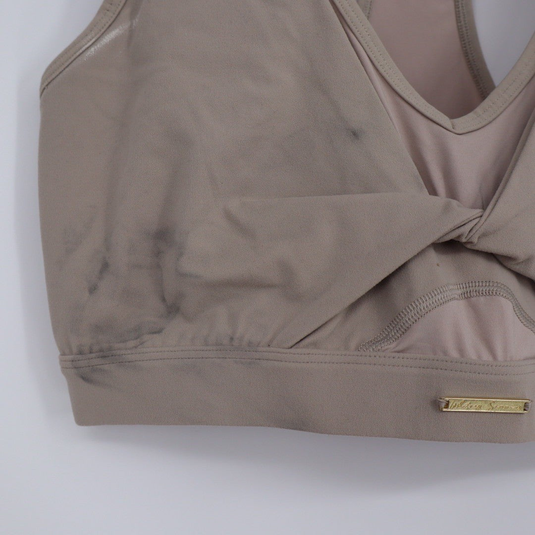 Gymshark Whitney Simmons Twist Front Sports Bra Taupe Medium Athletic