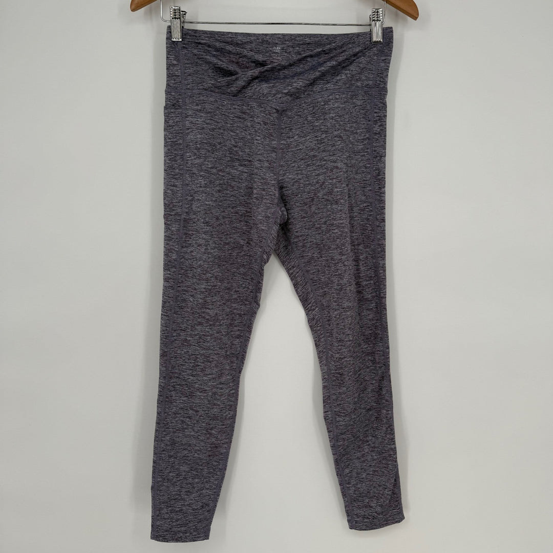 Flex Time Purple Heathered High Waist Athletic Yoga Leggings - Large