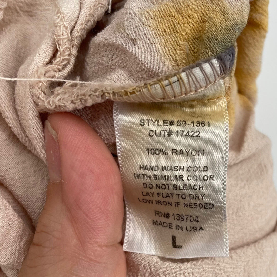 Tina Jo Tie Dye Sleeveless Tank Top Women Large Pink Rayon Casual Top