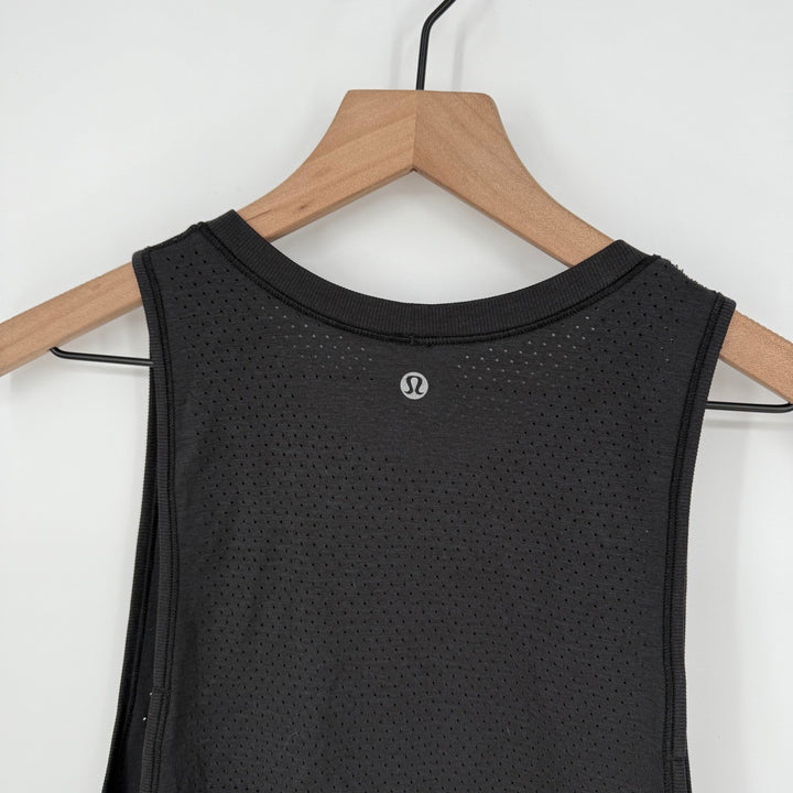 Lululemon Athletic Tank Top Black Mesh Athleisure Workout Size 4