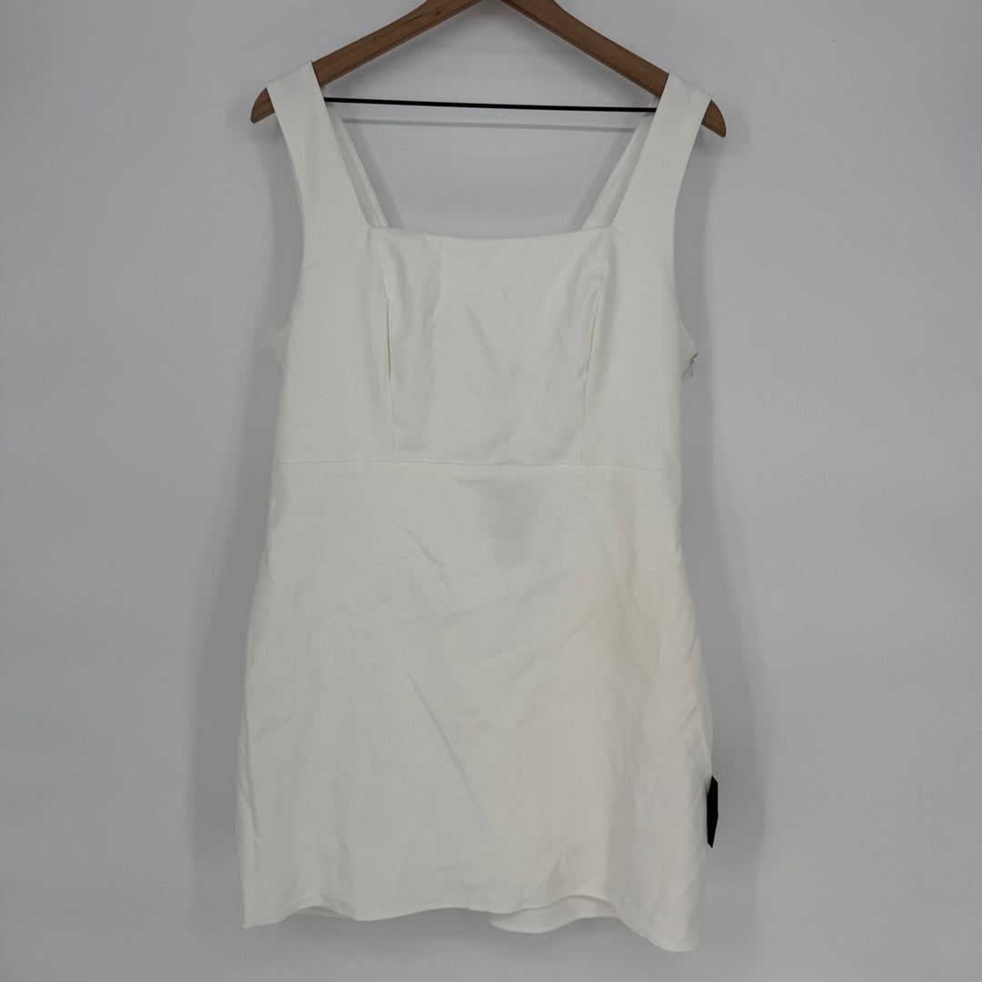 Lulus Blissfully Beaming White Sleeveless Bow Mini Dress Size XL