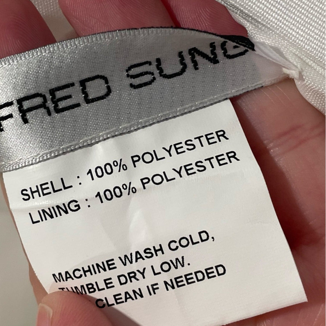 Alfred Sung Scoop Neck Corset Satin Midi Dress With Floor-Length Bow Size 0