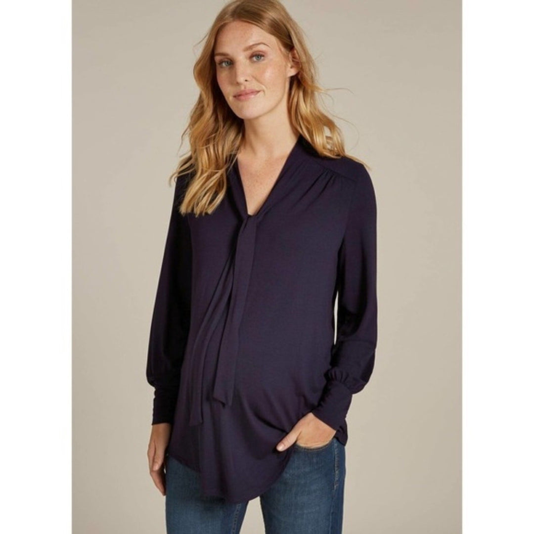 Isabella Oliver Navy Christy Maternity Blouse Size 1/S