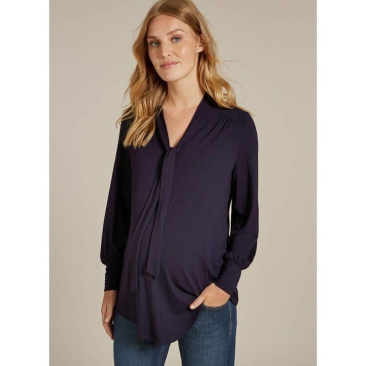 Isabella Oliver Navy Christy Maternity Blouse Size 1/S