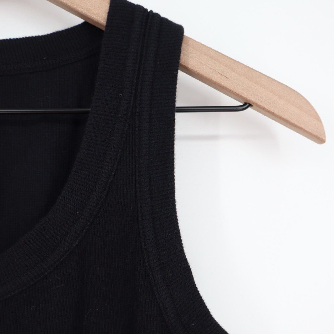 American Giant Classic Rib Tank Top Black Racerback Size Medium Made in USA