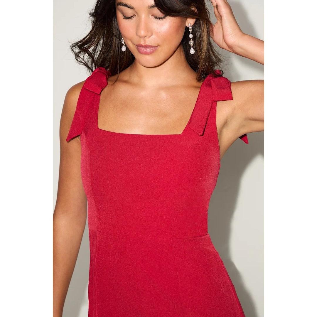 Lulus Your Sweetie Wine Red Tie-Strap Mini Dress Size XL