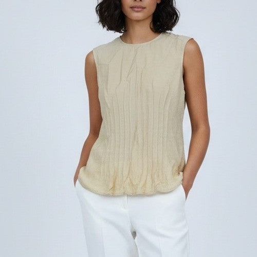 Anthropologie The Della Pleated-Waist Shell Top Size XS