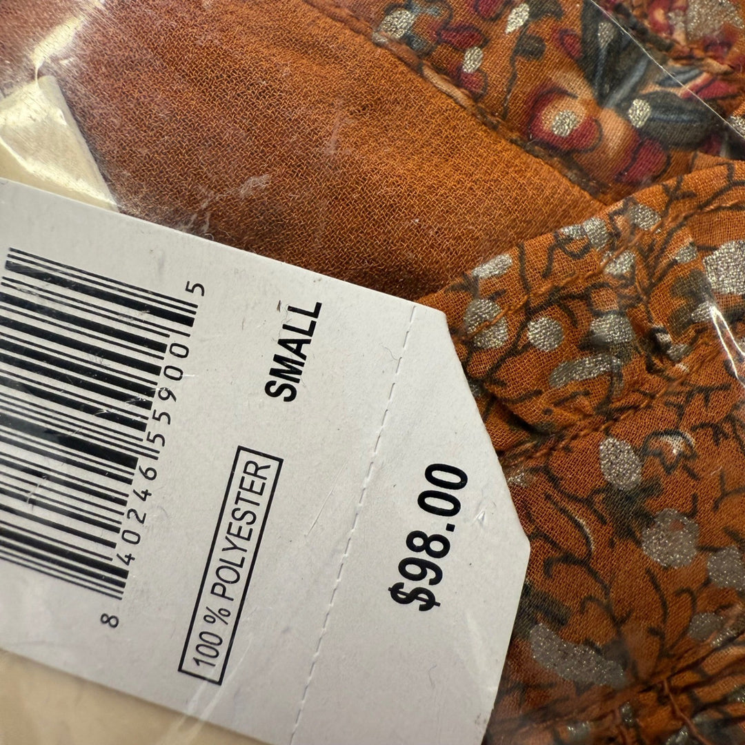 Elegia Floral Print Ruffle Neck Long Sleeve Blouse Top