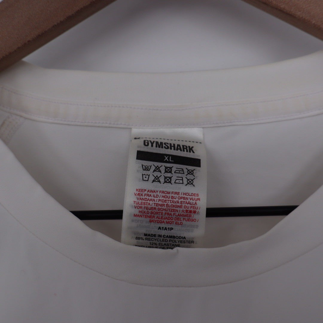 Gymshark Long Sleeve Workout Shirt White XL Athleisure Athletic Top