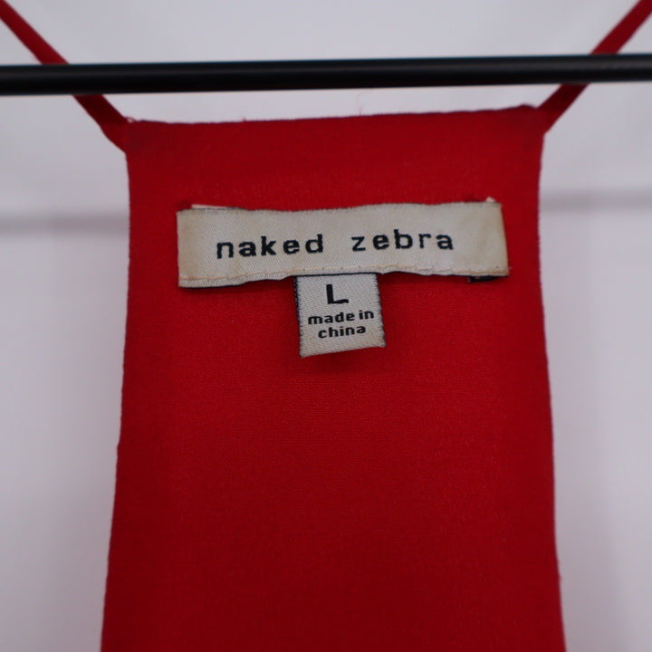 Naked Zebra Red Racerback Tank Dress Size L Polyester Lightweight Casual