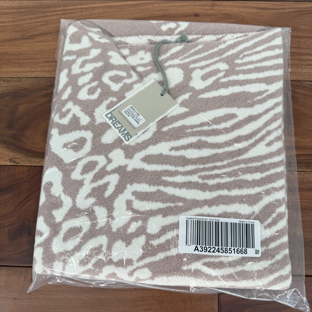 Barefoot Dreams CozyChic Ultra Ocean Breeze Poncho Womens OS Rose Animal