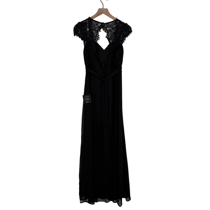 Lulus Momentous Moments Black Lace Backless Maxi Dress Size L