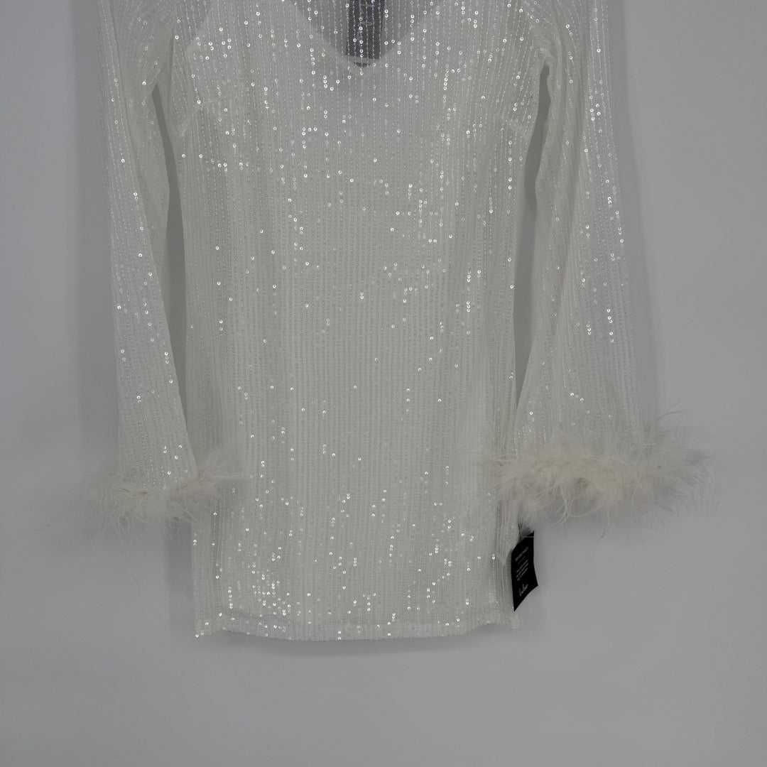 Lulus Marvelous Energy Sequin Mesh Long Sleeve Mini Dress Size XS