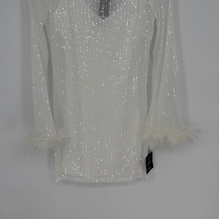 Lulus Marvelous Energy Sequin Mesh Long Sleeve Mini Dress Size XS