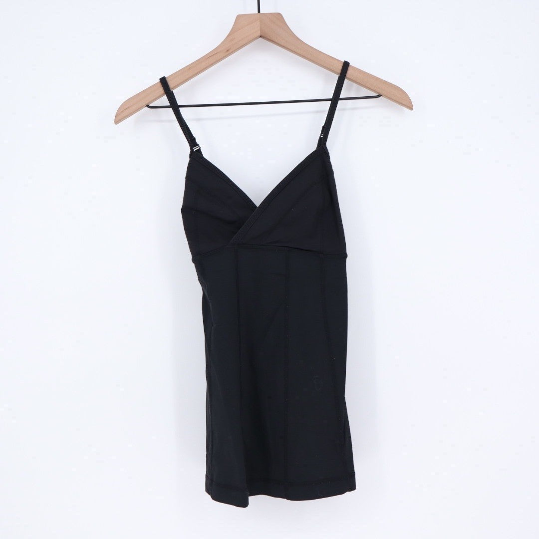 Lululemon Black Athletic Cami Tank Top Size 8 Crisscross Back