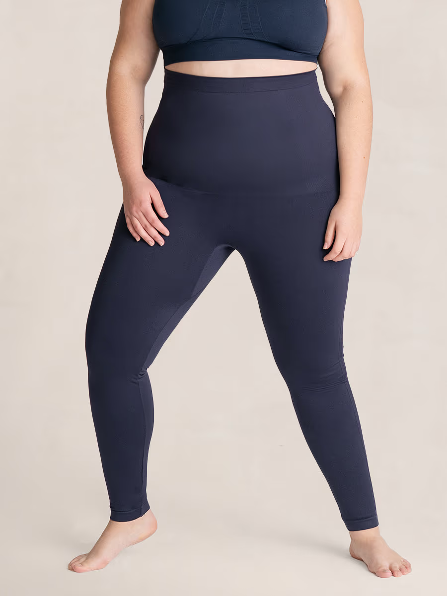 Shapermint Empetua High Waisted Shaping Leggings Women 2XL Blue Stretch Seamless