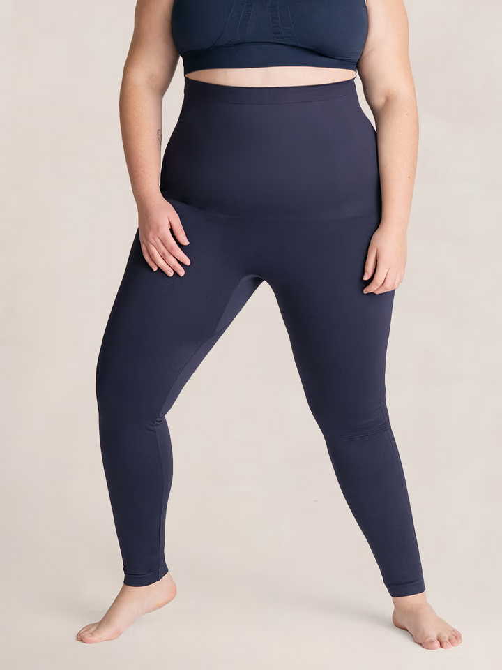 Shapermint Empetua High Waisted Shaping Leggings Women 2XL Blue Stretch Seamless