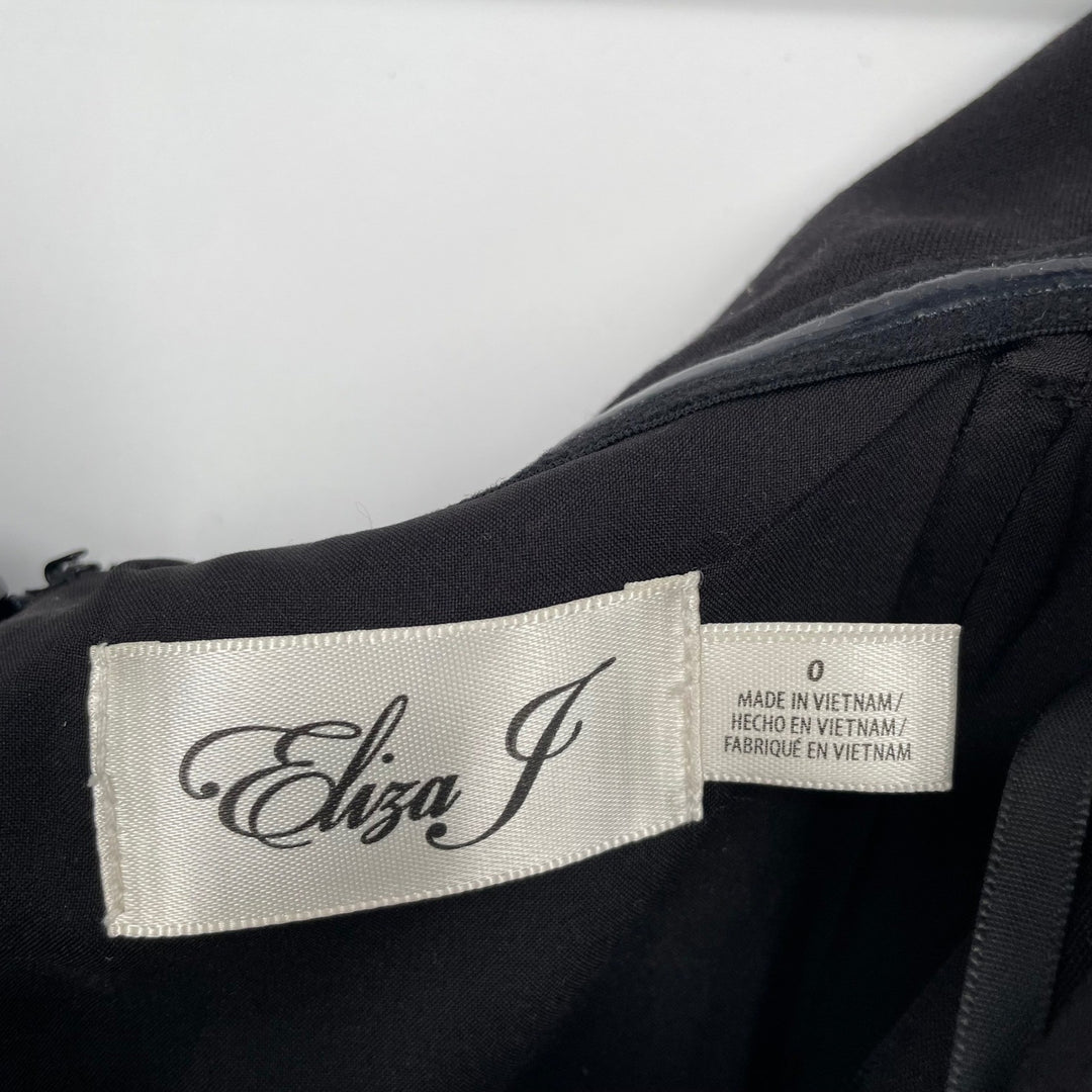 Eliza J Black Off Shoulder Ruched Mermaid Formal Gown Size 0