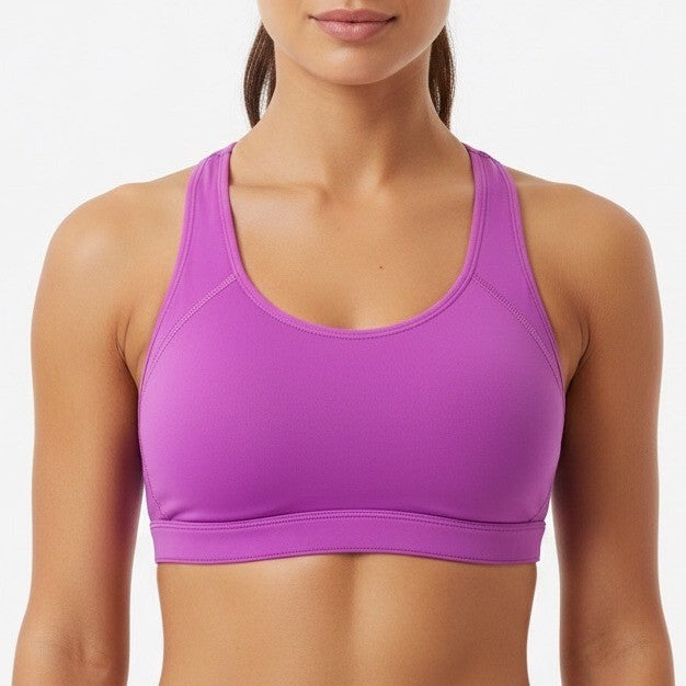 GapFit One High Impact Sports Bra Purple Racerback Adjustable Size 34B