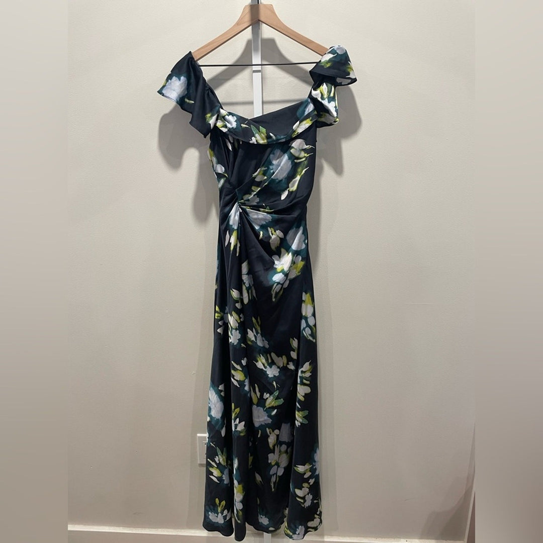Tanya Taylor Luna Floral Gathered Maxi Dress Size 0
