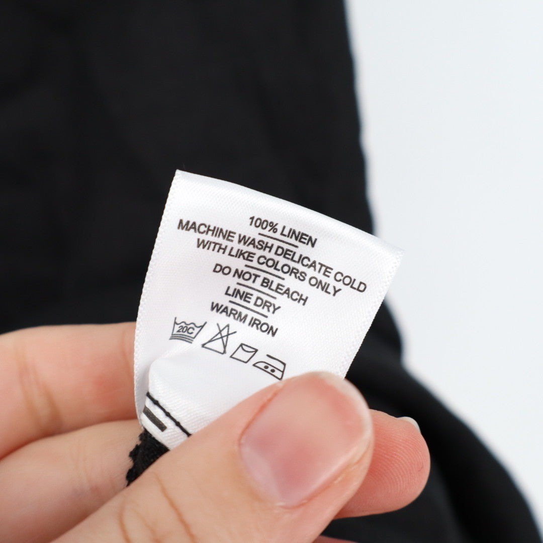 American Giant Black Linen V Neck Sleeveless Maxi Dress Size S