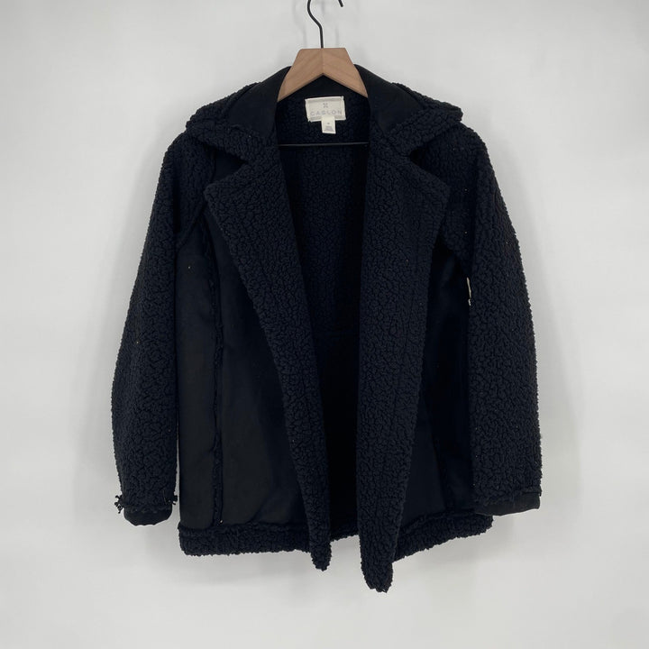 Caslon Black Faux Fur Suede Moto Jacket XS