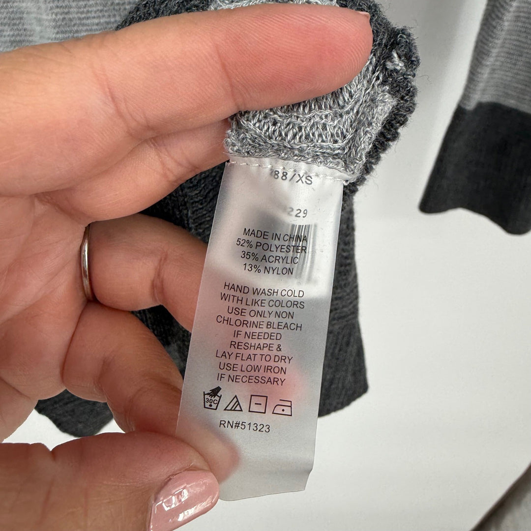 Vince Camuto Colorblock Waffle Knit Long Sleeve Pocket Tunic Sweater XS