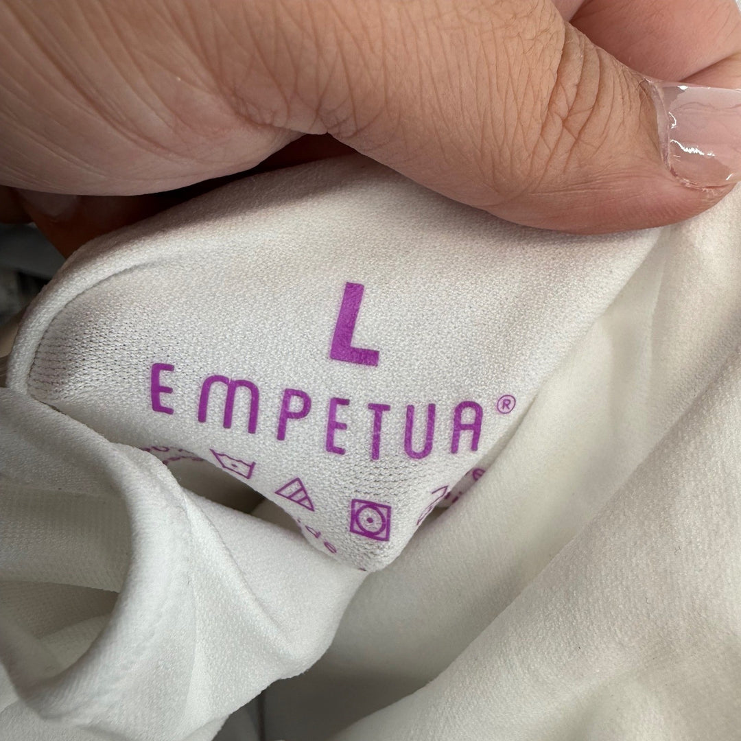 Empetua Scoop Neck Cami Top White Sleeveless Comfort Layering Tank Large L