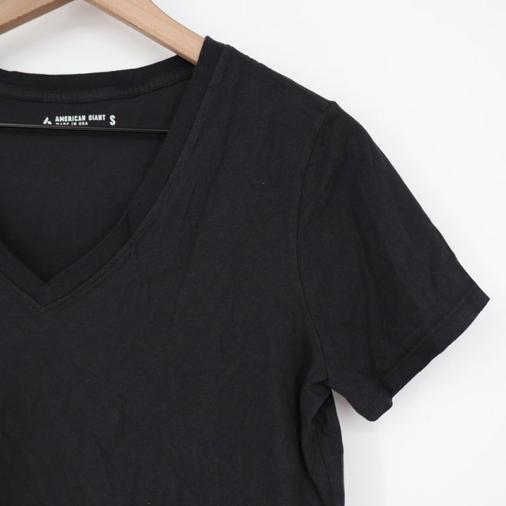 American Giant Classic V Neck T Shirt Black Made in USA Size Small