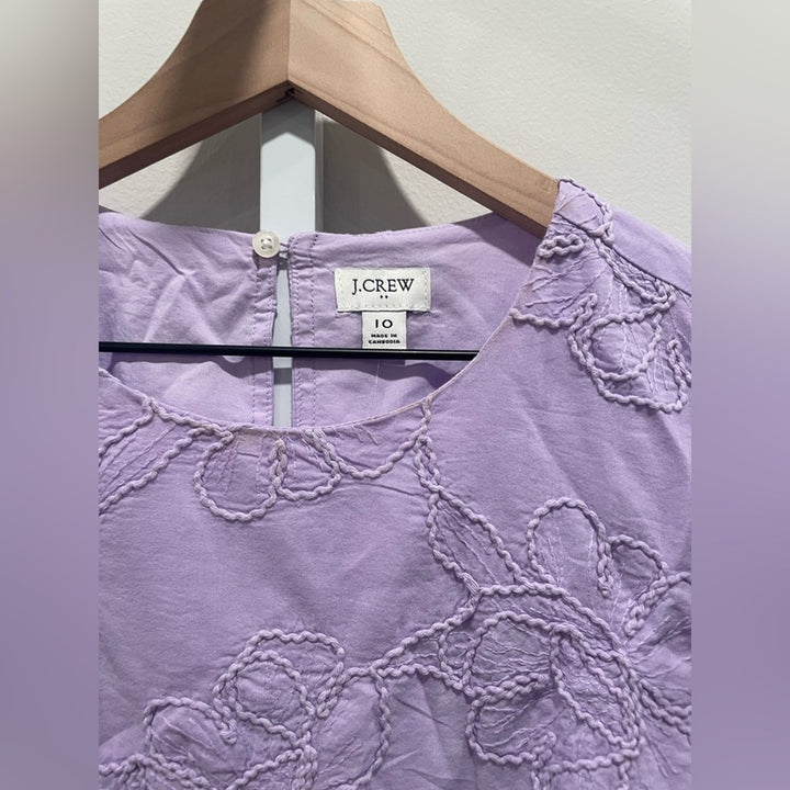 J.Crew Eyelet Puff-Sleeve Mini Dress Size 10