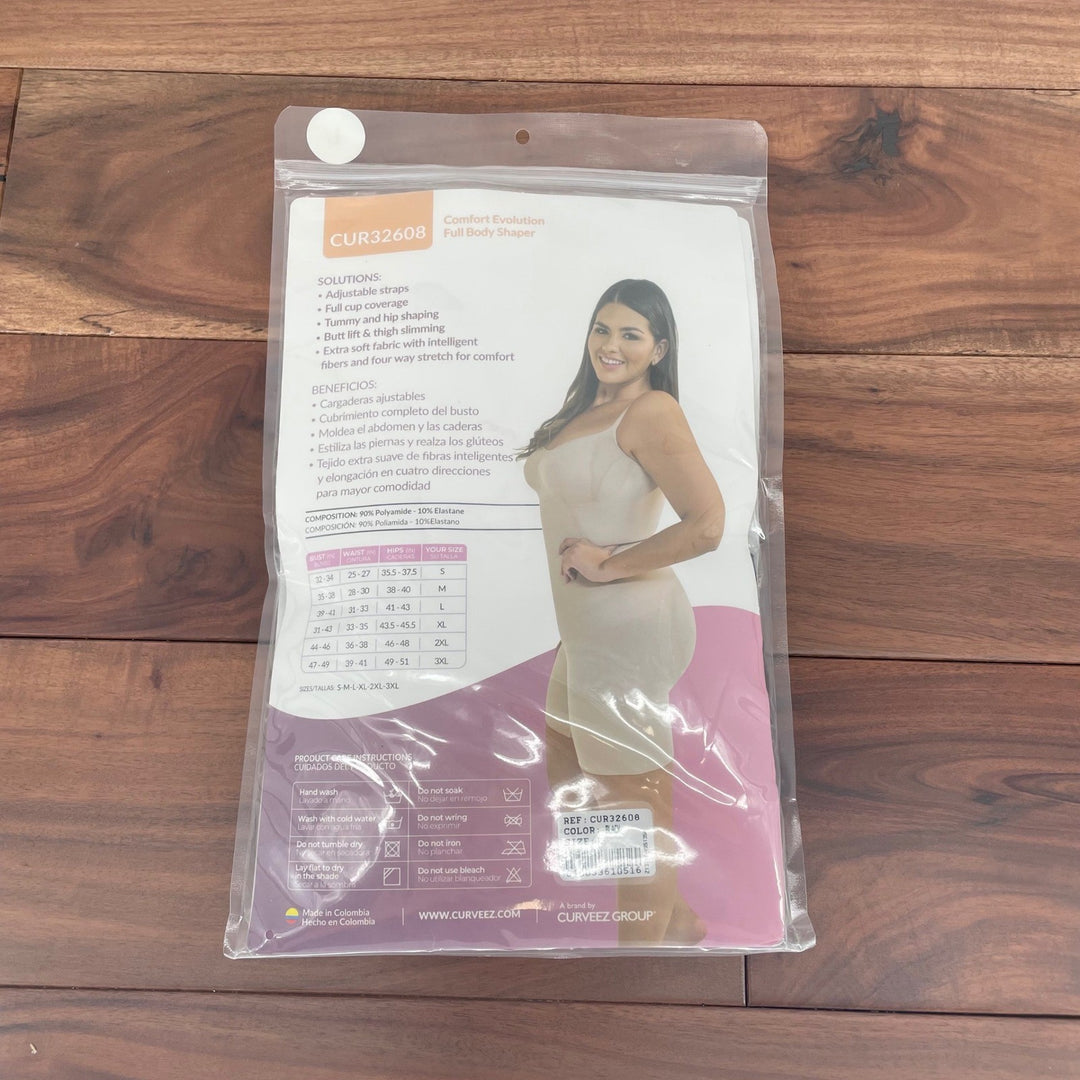 CURVEZ Comfort Evolution Full Body Shaper Black Seamless Moderate Control Size L