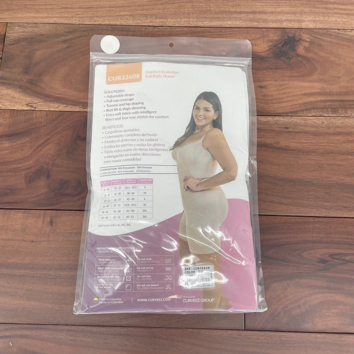 CURVEZ Comfort Evolution Full Body Shaper Black Seamless Moderate Control Size L