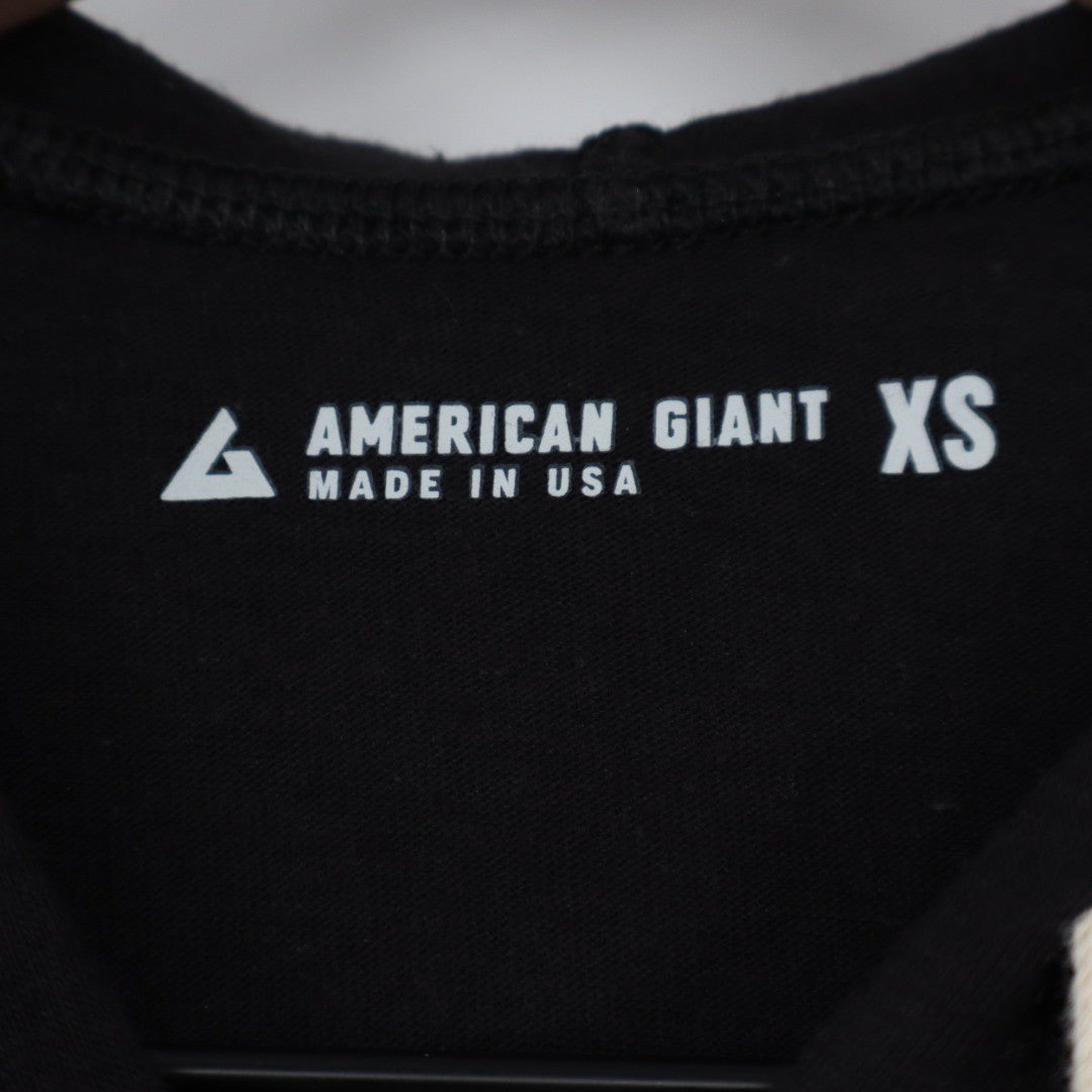 American Giant Black Full Zip Hoodie Sweatshirt Made in USA Size XS