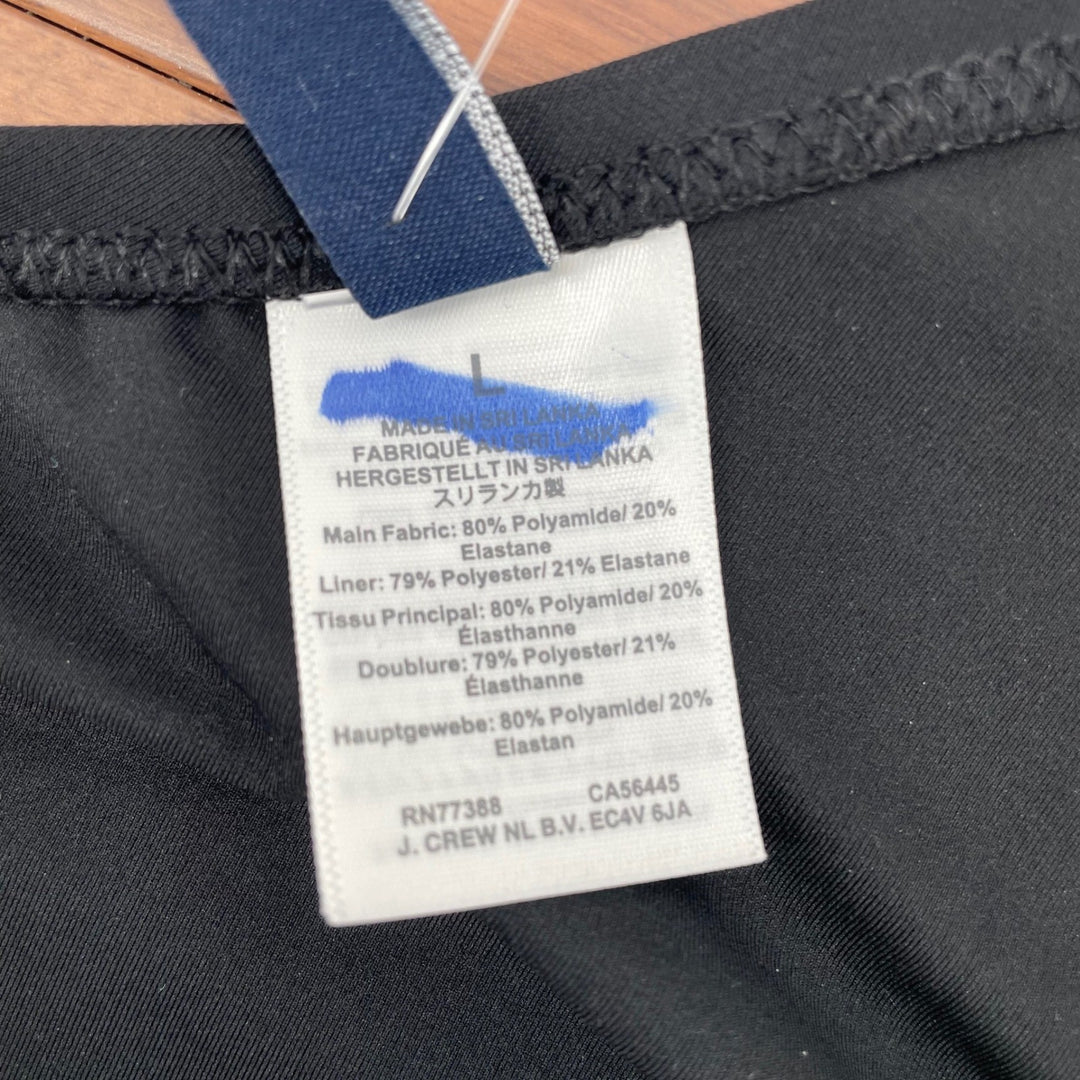 J. Crew Black One Shoulder Bikini Top Swimsuit Size L