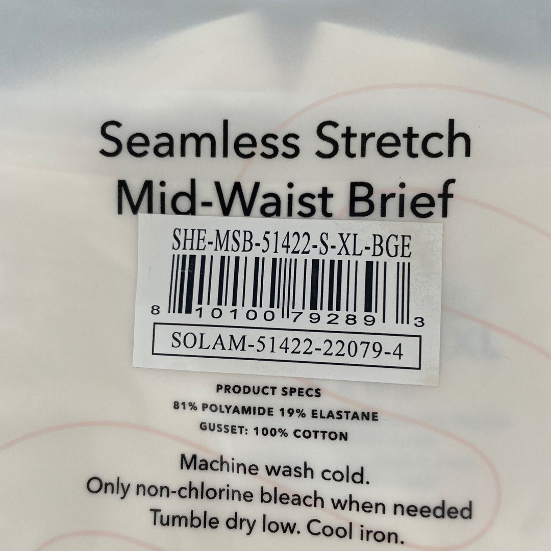 Shapermint Essentials Seamless Stretch Mid Waist Brief Panty BGE Size S-XL