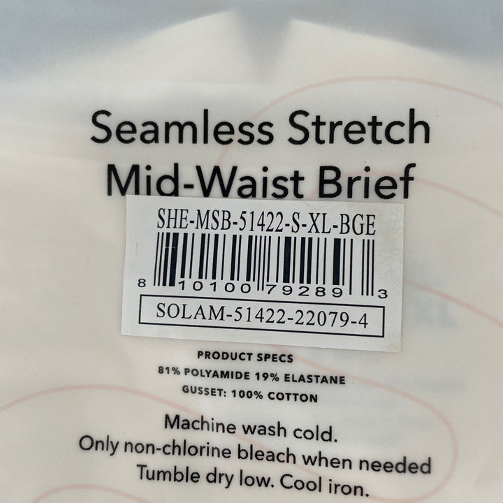 Shapermint Essentials Seamless Stretch Mid Waist Brief Panty BGE Size S-XL