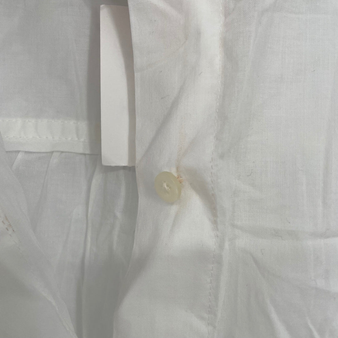 J. Crew White Button Down Shirt Dress Tie Waist Sheer Linen Blend Size S