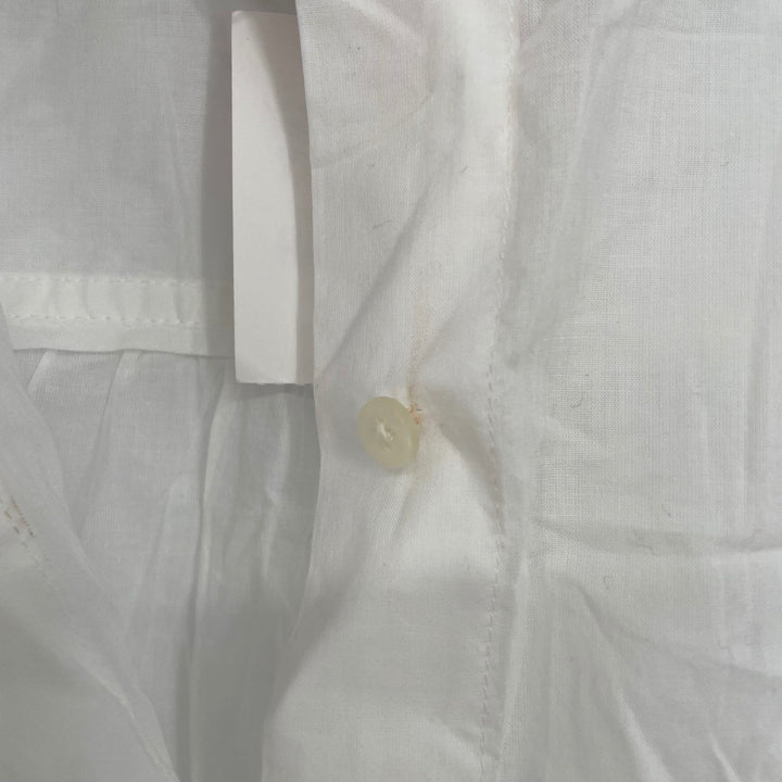 J. Crew White Button Down Shirt Dress Tie Waist Sheer Linen Blend Size S