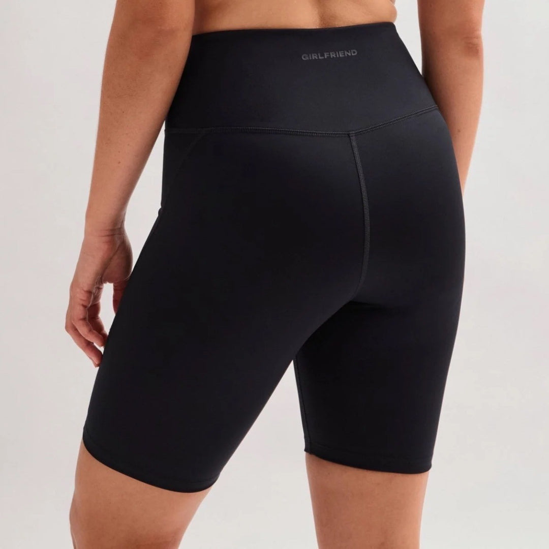 Girlfriend Collective 4011 Black High Rise Bike Shorts Athletic Size M