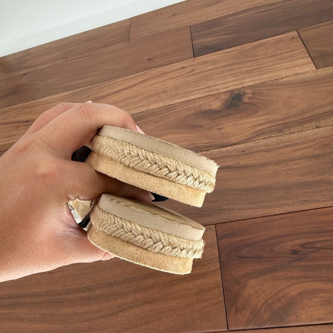 Easy Street Sandals Womens Size 9.5 N Navy Leather Song Slide Braided Slip On