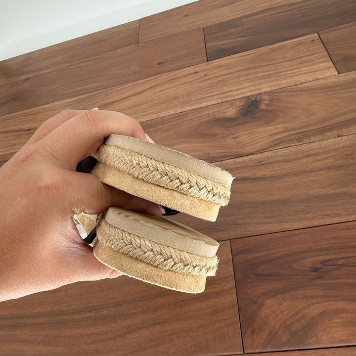 Easy Street Sandals Womens Size 9.5 N Navy Leather Song Slide Braided Slip On