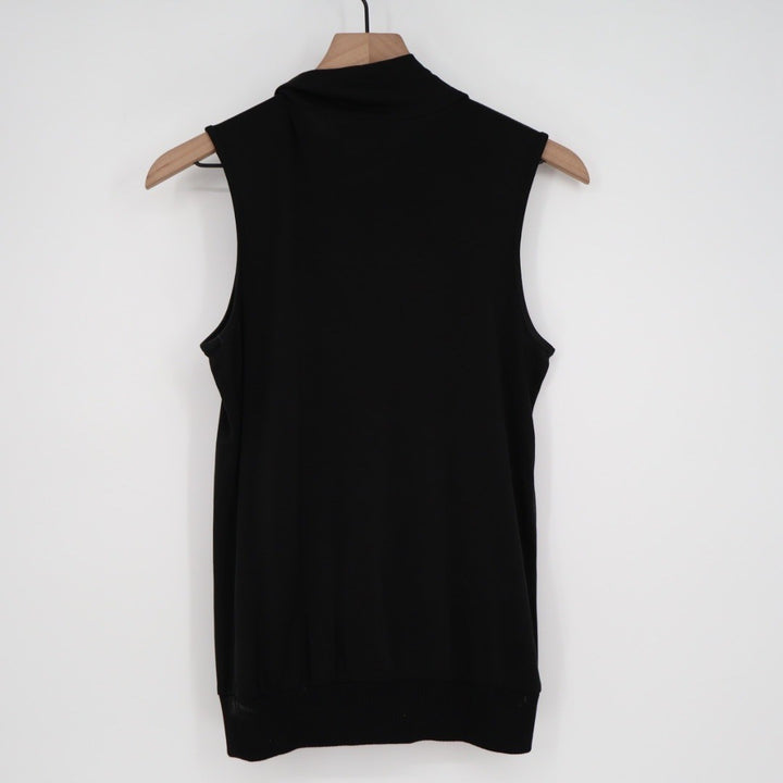 Banana Republic Black Sleeveless Mock Neck Knit Top Size M